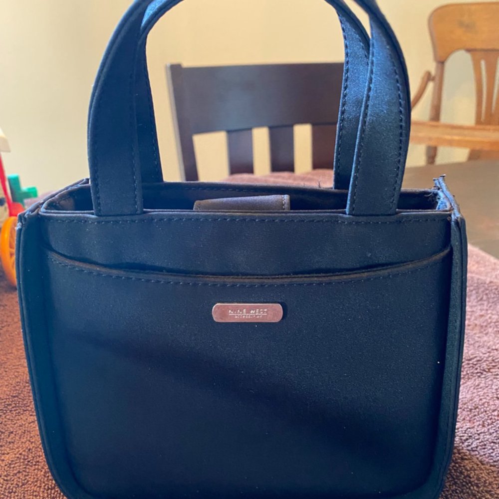 Vintage Nine West Black Fabric Mini Purse
